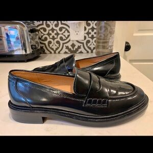 Madewell Shiny Black Leather Loafers